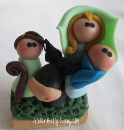 mini presepio em biscuit